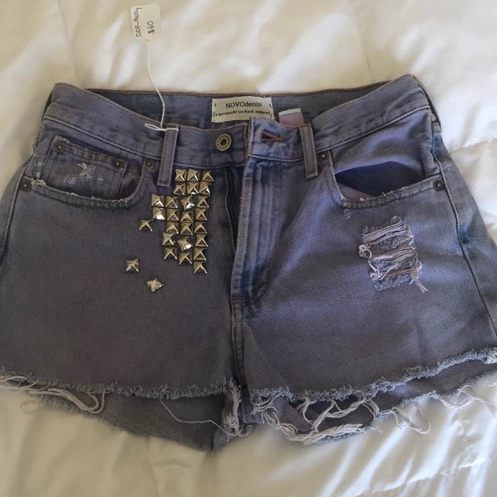 Studded Denim Shorts